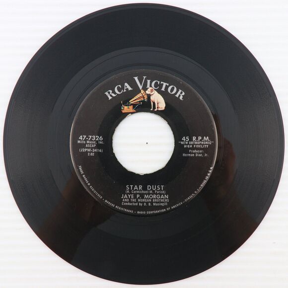 Jaye P. Morgan – Star Dust / Easy Does It - 1958 45 rpm 7" Vinyl Record 47-7326 - Picture 2 of 11